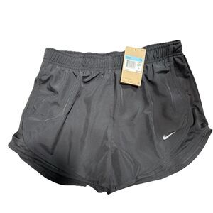 Nike Dri-Fit Tempo Mid-Rise Brief Lined Running Shorts Women's M Black Mesh NWT!